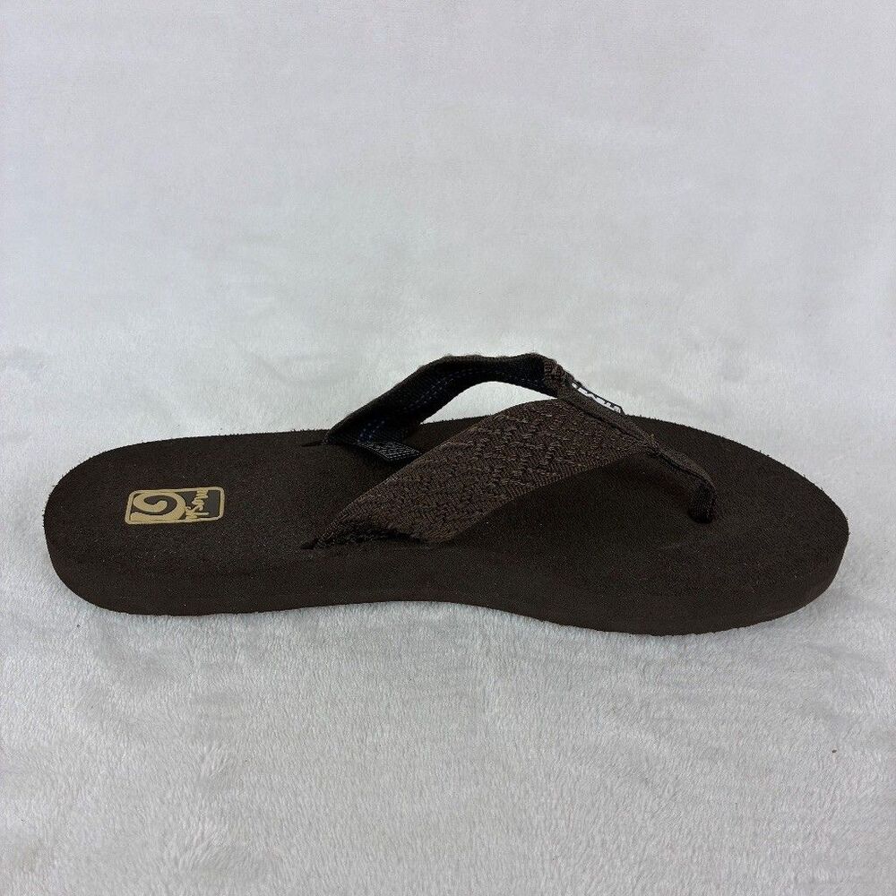 Teva Mush II Flip Flop Sandals Womens 9 Brown Woven Strap S/N 4198 Beach Comfort - Picture 8 of 11